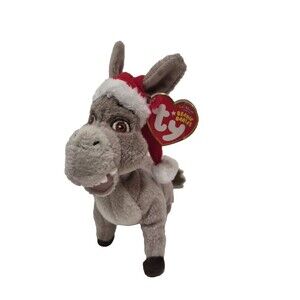Ty Beanie Baby Shrek the Halls Christmas DONKEY Plush - DVD Exclusive 2008